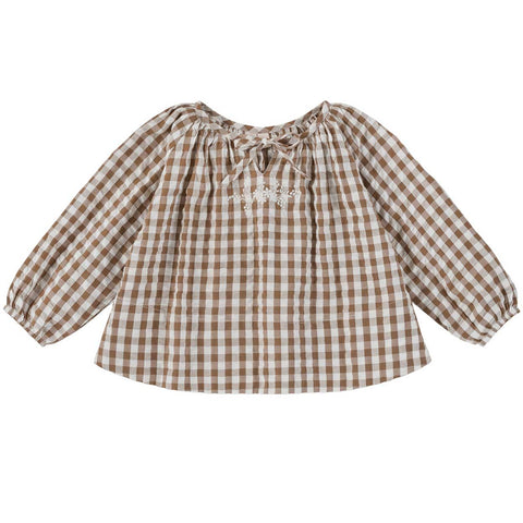 BLUSA VICHY CON BORDADO A MANO Little cotton clothes