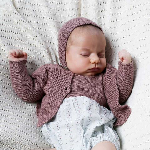 CHAQUETA PUNTO BOBO ROSA QUEMADO Mamitis