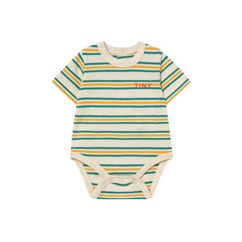 Tinycottons BODY BEBÉ RAYAS VERDE