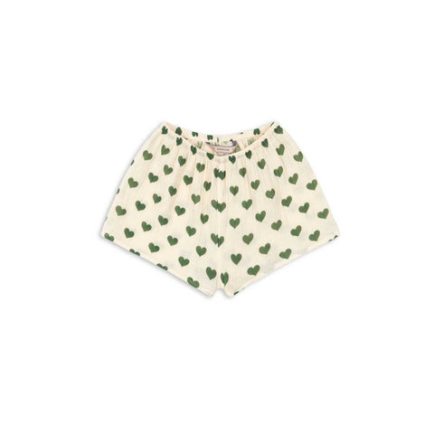 Konges Sløjd PANTALÓN CORTO CORAZONES VERDES