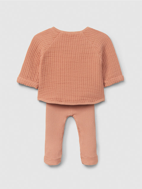 Snug CONJUNTO BEBÉ ROSA OSCURO DOBLE GASA