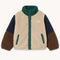 Tinycottons CHAQUETA BORREGUITO COLOR BLOCK CREMA