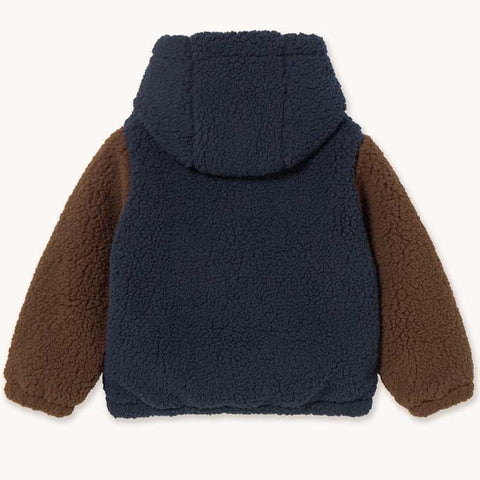 Tinycottons CHAQUETA BORREGUITO COLOR BLOCK MARINO