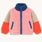 Tinycottons CHAQUETA BORREGUITO COLOR BLOCK ROSA