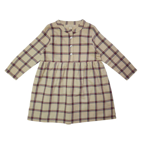 VESTIDO FRANELA CUADROS COLOR BEIGE La petite collection