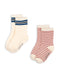 Konges Slojd CALCETINES CANALÉ RAYAS ROJAS PACK 2