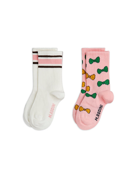 Mini Rodini CALCETINES BOW PACK 2