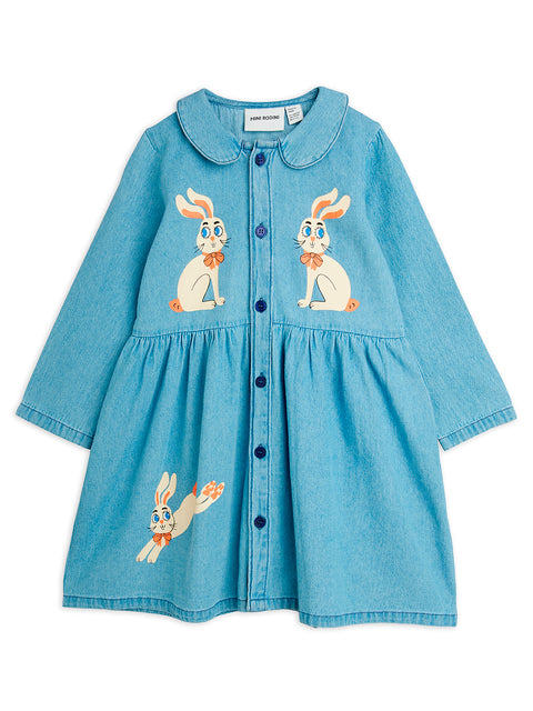 Mini Rodini VESTIDO DENIM RABBIT