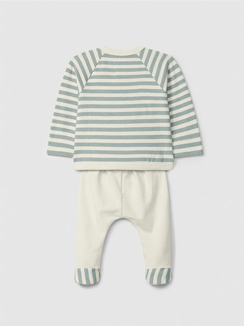 Snug CONJUNTO BEBÉ RAYAS VERDE