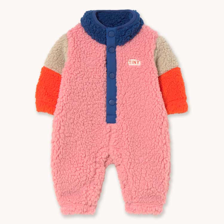 Tinycottons MONO BEBÉ BORREGUITO COLOR BLOCK ROSA - María Lápiz